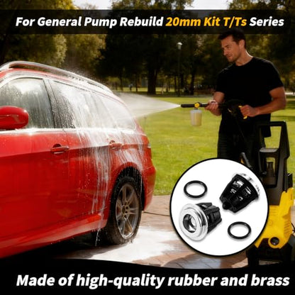 6 Pcs Pressure Washer Pump Check Valve Kit 1 K01 Replacement Valve Washer Bulk Rubber Inter Compatible with General Pump T1011 Ts1011 Ts1511 Ts2021 Ts2011 Ts1021 20 mm Series Pumps Tool