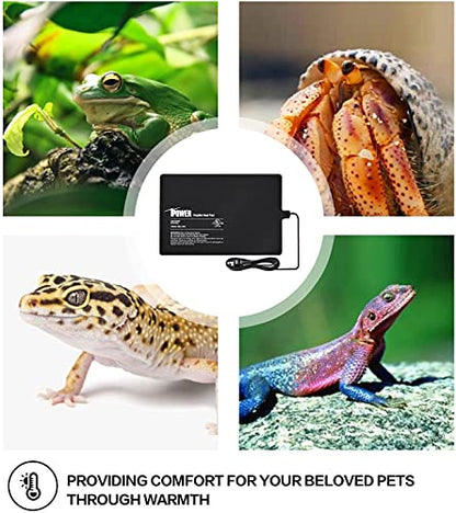 iPower 8 by 12-Inch 16W Reptile Heat Mat, Under Tank Warmer Terrarium Heat Pad for Turtles Lizards Frogs and Other Small Animals, Multi Sizes - size: 8" x 12", style: Heat Pad