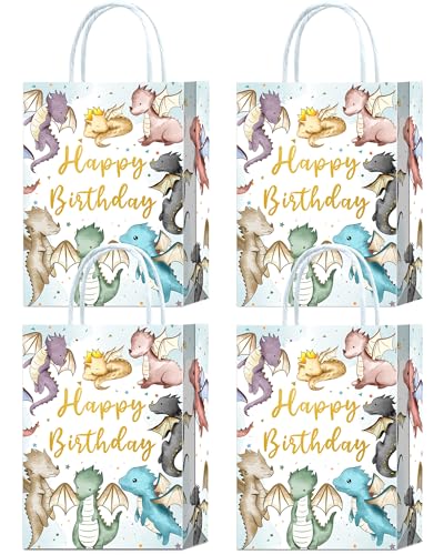 YanZonic Dragon Goodie Bags - 16 Pcs Dragon Baby Shower Decor - Favor Bags
