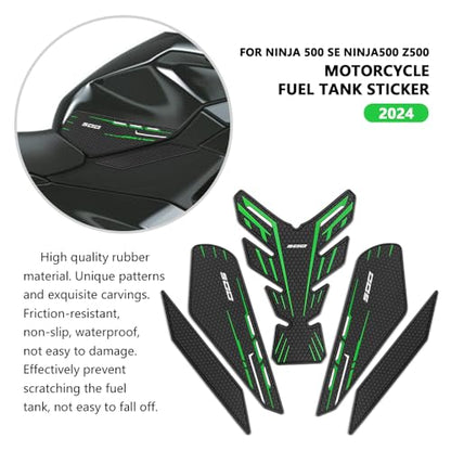 for Ninia 500 Z500 Ninja 500 SE ninja500 2024 2025 2026 New Accessories Side Fuel Tank Pads Protection Stickers Decals Fuel Tank Knee Pads Traction Pads Fuel Tank Pads Anti-Slip Side - color: Green