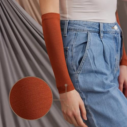 Modest Arm Cover | Jersey Arm Cover | Modest Sleeve Covering for Muslim Women - color: Burnt Orange