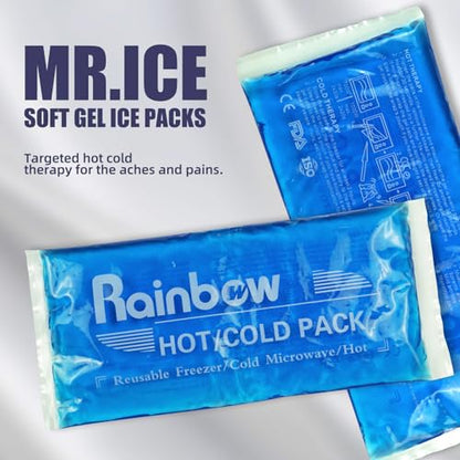 Gel Ice Packs for Head Neck Knee Elbow Wrist Foot Pain Relief (2 Pack) - Ice Packs for Injuries Reusable Gel Hot Cold Pack for Injuries - Flexible Cold Pack for Breast Surgery, Strain, Migraine - style: 4.3" x 9.8" 2 packs