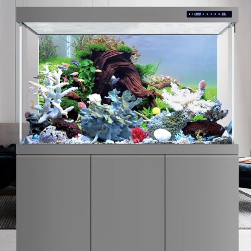 AWERT 30x18 inches Wood Aquarium Seaweed Aquarium Background River Bed & Lake Fish Tank Background Seagrass Aquarium Vinyl Background - size: 30x18in/75x45cm