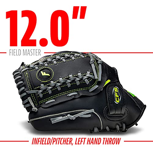 Franklin Sports Field Master Baseball + Softball Glove - Field Master Adult + Youth Baseball + Softball Mitt - Men's + Women's Gloves - color: Black, style: 12" - Trapeze Web