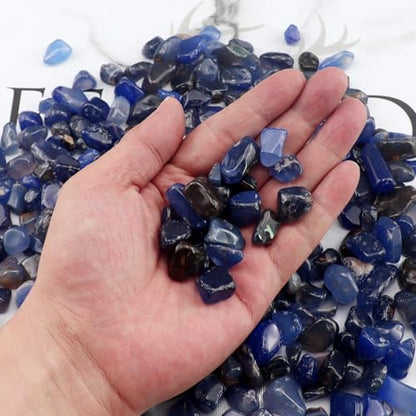 Aquarium Gravel 0.96LB Vase Filler Home Decor Fish Tank Crushed Stones Natural Pebbles Succulent Rocks Polished Irregular Shaped Bulk - Blue - color: Blue