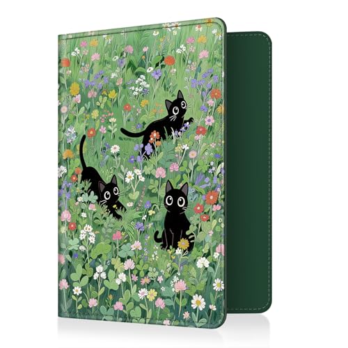 FINTIE Passport Holder, Slim Travel Wallet RFID Blocking Card Case Cover - color: cat