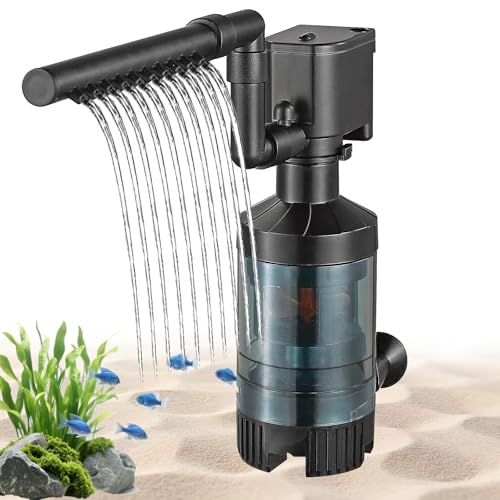 Carefree Fish Aquarium Sponge Filter Quiet with Fish Poops Collector Quiet for 3~8Gal Fish Tank for Saltwater and Freshwater - size: S(3~8Gal)