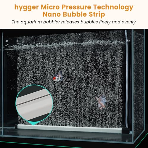 hygger Aquarium Bubble Strip, Nano Air Bubble Curtain Wall Aquarium Air Stone Kit, Quiet High Dissolved Oxygen Diffuser Fish Tank Bubbler Decorations for Freshwater Saltwater (13.8 Inch) - size: 13.8 Inch