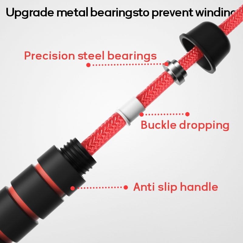 23 FT Long Jump Rope for Kids Adults,Double Dutch Jump Rope,Adjustable Skipping Ropes with High-strength Nylon Braided Rope Core,360°Rotation Not Entangled,Long Enough for 4-6 Jumpers.Red