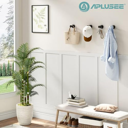 APLusee Matte Black Bath Robe Towel Hook 4 Pack, Stainless Steel Bathroom Coat Hook, Wall Mount - color: Matte Black, size: 4 Pack