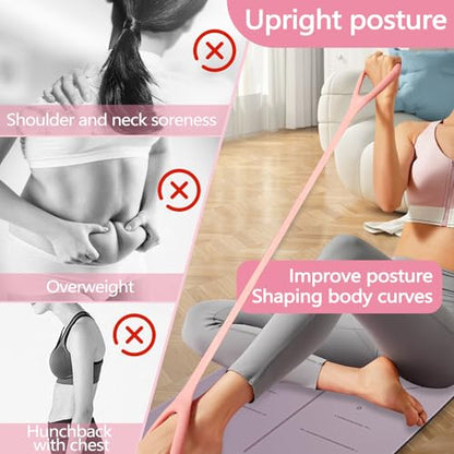 Yitexin Figure 8 Resistance Band, Stretch Bands for Exercise, Stretch Strap for Arm Shoulder Back Chest Stretching, Elastic Rope Stretching Bands - color: 3 Pcs