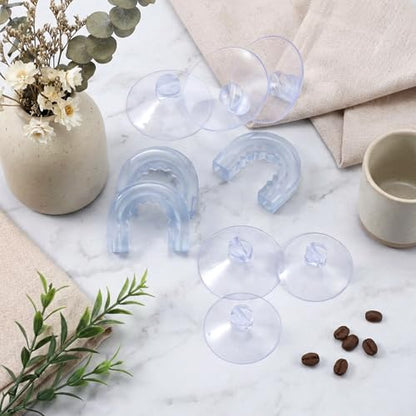 6 PCS Suction Cups for Shower Caddy with 3 Pieces Rubber Rings, Bathroom Shower Caddy Connectors Sucker, Easy to Attach, Heavy Strength Clear Replacement Showers Suction Cups for Bathroom Decor