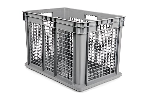 Hudson Exchange 24 x 16 x 16" (20 Pack) Mesh Straight Wall Handled Storage Container Tote, Gray - size: 20 Pack