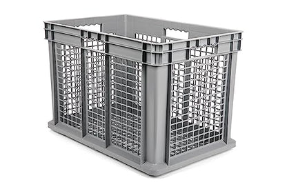 Hudson Exchange 24 x 16 x 16" (20 Pack) Mesh Straight Wall Handled Storage Container Tote, Gray - size: 20 Pack
