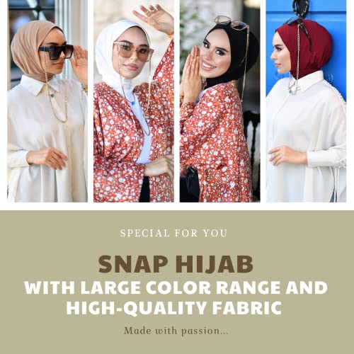 para life Snap Hijab for Women, Breathable Instant Hijabs|Standard Size Stretchable Cotton Sandy|Jersey Undercap - color: Dark Black