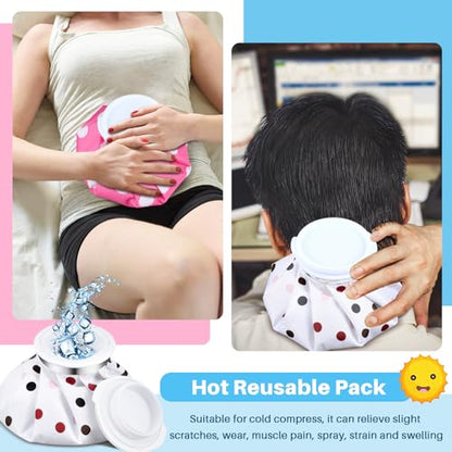 Honoson 4 Pack Reusable Ice Pack for Injuries, Ice Bags Hot Water Bag for Hot & Cold Pain Relief No-Leak Elastic Breathable for Muscle, Joint Pain Swelling, Sports & Home Use(Stylish Style) - style: Stylish