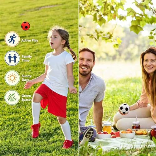 2 Pack Soft Soccer Footbags, Juggling Balls for Foot Coordination, Lightweight Mini Kick Balls for Teens & Adults, Helps Improve Agility and Coordination Skills, Great Gifts Party Favors (Red+White)