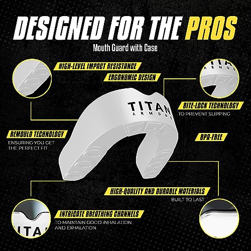 Mouth Guard Boxing, Dual-Layer Boil & Bite Mouthguard, Adult | Premium Dual-Layer | Case Included | Adult & Youth Custom-Fit Mouthpiece | Football, MMA, Hockey, Lacrosse, BJJ, Basketball - color: White, size: Junior Under 11