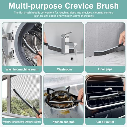 Crevice Cleaning Brush，Hard-Bristled Grout Brush，2026 New Multifunctional Gap Cleaning Brush Tool，Dead Corners Brushes for Bathroom Kitchen Tiles Window Door Slots，3pcs