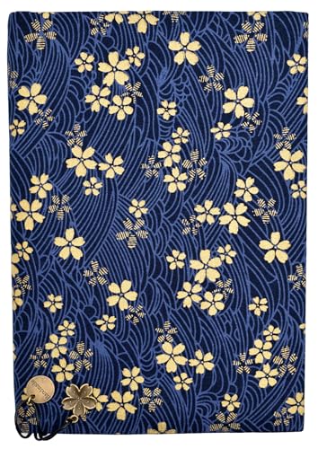 BLBMH 5x8 Fabric Book Covers for Paperbacks Quran Notebook - Blue Sakura - color: Sakura Blue