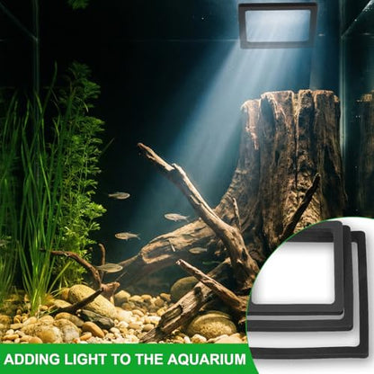 6PCS Aquarium Floating Plant Corral, Square Black EVA Fish Feeding Ring Set, Fish Tank Accessories for Mini Betta Tank, Floating Plants Holder|Feeder|Corral - style: 6 Square