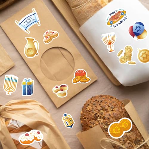 32 Sheets Hanukkah Stickers, Happy Hanukkah Stickers, DIY Crafts Gifts - style: Hanukkah