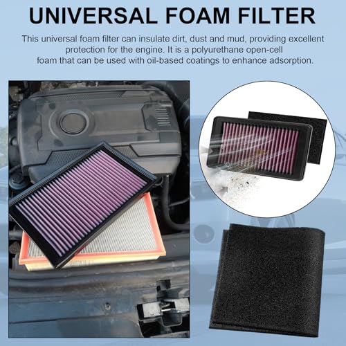 Air Filter Foam Sheet Material, 24" x 12" x 3/8" 40 PPI Filter Foam Sheet | Reusable Air Filter for Cutting and Fitting Purifier, Aquarium, Fish Tank, Air Conditioner