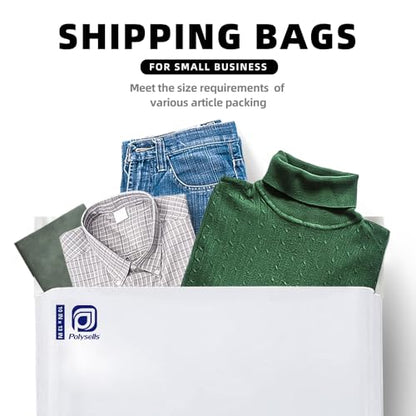 POLYSELLS 10x13 White Poly Mailers 100 Pack Self Seal Shipping Bags | Waterproof tear resistant opaque mailing envelopes for clothing apparel accessories ecommerce sellers for small business - size: 10" X 13"