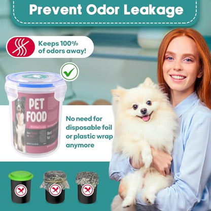 REFLYING Canned Dog Food Storage Lids Reusable Airtight Can Cover | Reusable airtight dog food can lids,Keeps wet food fresh,eliminates odor,Includes SUS 304 spoon and can opener - color: 1 Jar（L）+1 Spoon