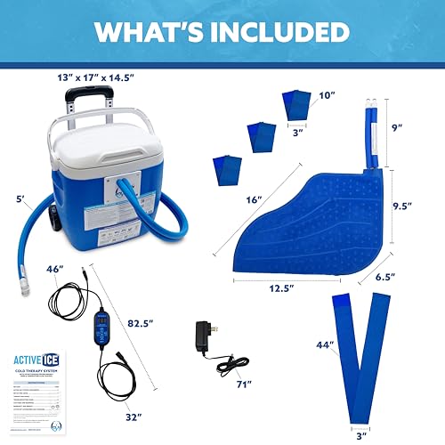 Polar Active Ice 3.0 Cold Therapy Ice Machine System with Programmable Timer, Large Foot Therapy Compression Pad, Lightweight 16 Quart Cooler, Quiet Pump, Strong Cryotherapy Pain Relief Treatment - style: Large Foot Pad