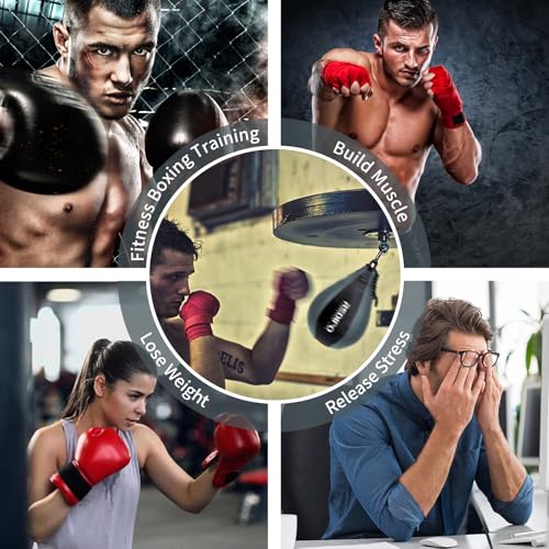 Boxing Speed Bag - PU Leather Speed Punching Ball for Boxing, MMA Training Speed Ball Reflex Ball Boxing Equipment, Punching Bag Workout Kicking Training Home Gym Exercise Speed Ball - color: Grey