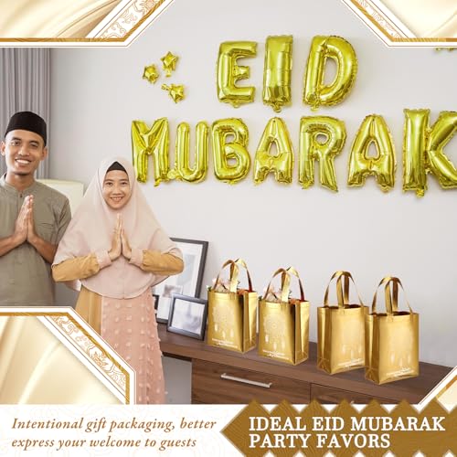 Coume 30 Pcs Ramadan Gift Bags with Handles 8 x 10 x 4 Inch Ramadan Mubarak Gift Bags Multifunctional Non Woven Gifts Wrapping Ramadan Party Supplies