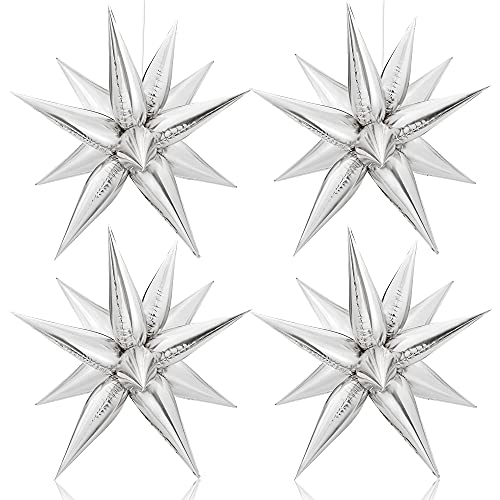 KatchOn, Large Silver Star Balloons - 50 Pieces | Star Balloon with Shine for Graduation Decorations 2026 | Silver Foil Balloons for Graduation Party Decorations | Birthday, Wedding Party Supplies - color: Silver