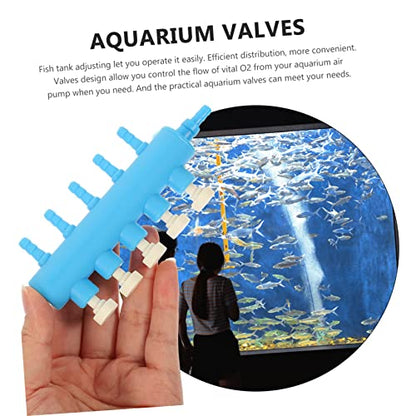 Generic Fish Tank Regulator Valve Fish Tank Accessories Clamp Electric Inflatables Fish Tanks Feature Pool Oxygen Pump Diverter Aquarium Mesh Lid Kit Control Pipe Abs Blue