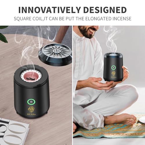 Electric Incense Burner, OUD Bukhoor Portable USB Aroma Diffuser, Rechargeable Arab bakhoor Muslim Incense Holder for Car and Home