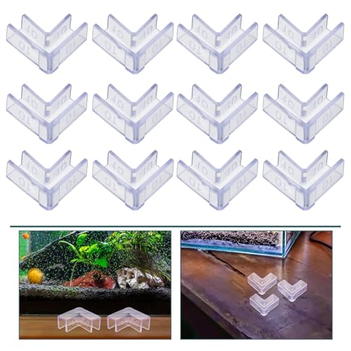 Mikikit 25pcs Fish Tank Glass Edge Guards Aquarium Corner Protectors 90° L-Shaped Thickened 10mm Non-Adhesive Safety Bumpers for Aquarium and Furniture