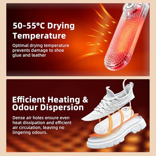 Electric Boot Dryer, Shoe Warmer with IC Controller, Footwear Travel Dryers Silent with 3/6/9 Hours Timer - color: White Pro