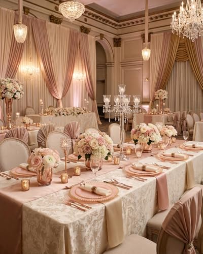 Supernal 30 Pack Pre Rolled Rose Gold Plastic Silverware with Linen Feel Napkin, Heavy Duty Disposable Wrapped Cutlery Set for Bridal Showers, Weddings, Birthdays & 2026 Graduations - color: Rose Gold, size: 30 Pack