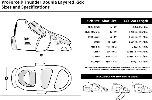 ProForce Thunder Double Layered Protective Sparring Gear Bundle - Headgear, Gloves, and Shoes (Black, Large)
