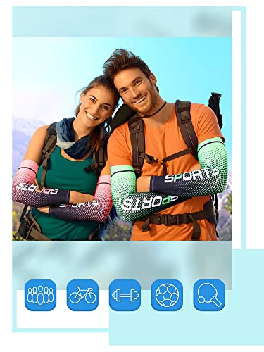 Tisancy 10 Pairs Sun Protection UV Arm Sleeves Cooling Anti Slip Compression Sleeves Sports Polyester Cycling Covers - size: Large, style: Classic Style