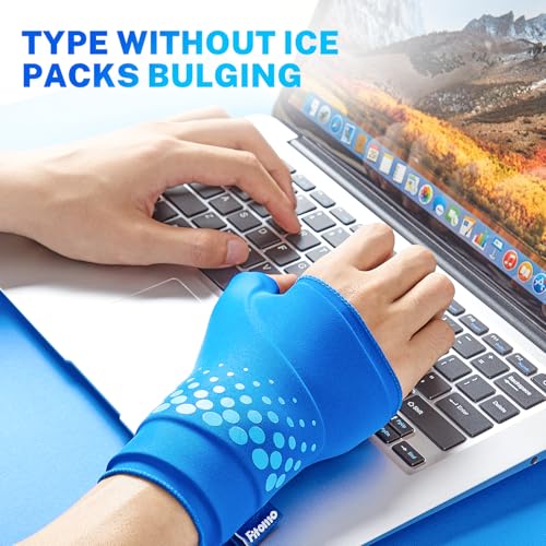 Thumb & Wrist Ice Pack Wrap, Thickened Ice Gel Pad, Ergonomic Fit, Long Lasting Cold & Warm for Carpal Tunnel Relief, Arthritis, Computer Overuse Injuries, Post-Surgery, 2 Pack Blue, S/M - size: S/M, style: 2 Pack(Blue)