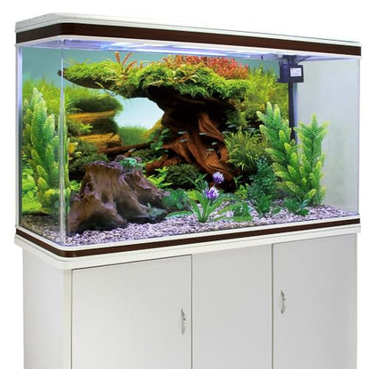 AWERT 30x18 inches Wood Fish Tank Background Seaweed Aquarium Background River Bed & Lake Aquarium Background Vinyl Background - size: 30x18in/75x45cm