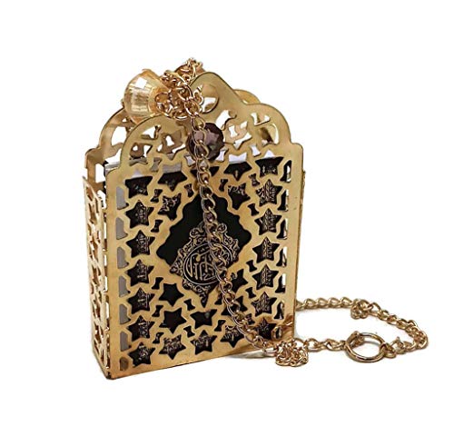 Islamic Car Rear Mirror Hanging Decorative Ornament Vehecle Necklace AMN142 Mini Al-Quran in Metal Cage Pendant Ramadan Eid Muslim Gift (Black_02) - color: Black_02