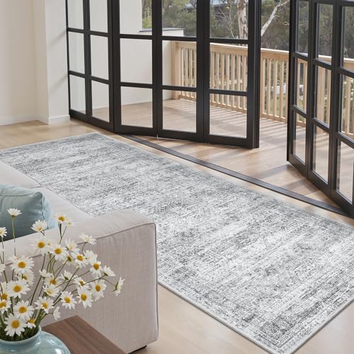 Soalmost Washable Kitchen Runner Rug 3x6 Hallway Entry Rugs Non-Slip, Grey - color: Grey, size: 3' x 6' (Runner)