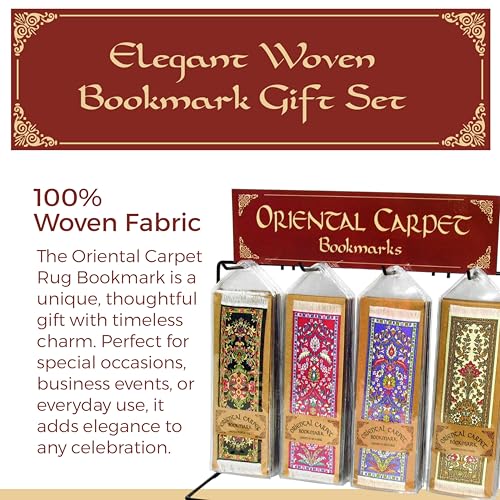 Oriental Carpet Bookmarks Kajara - Authentic Woven Carpet - Rug Bookmarks - Beautiful, Elegant, High Quality, Woven Cloth! Best Gifts for Men Women Adults Teens Teachers & Librarians!