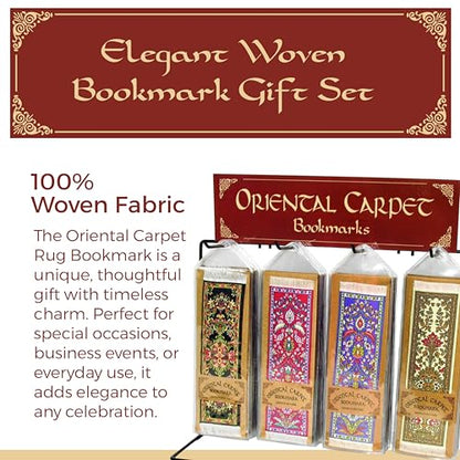 Oriental Carpet Bookmarks Kajara - Authentic Woven Carpet - Rug Bookmarks - Beautiful, Elegant, High Quality, Woven Cloth! Best Gifts for Men Women Adults Teens Teachers & Librarians!