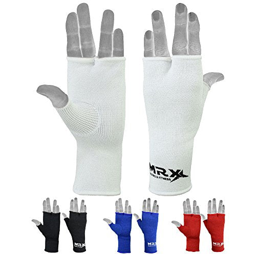 MRX Muay Thai Boxing Inner Gloves Protective Hand Wrap - color: White, size: Medium