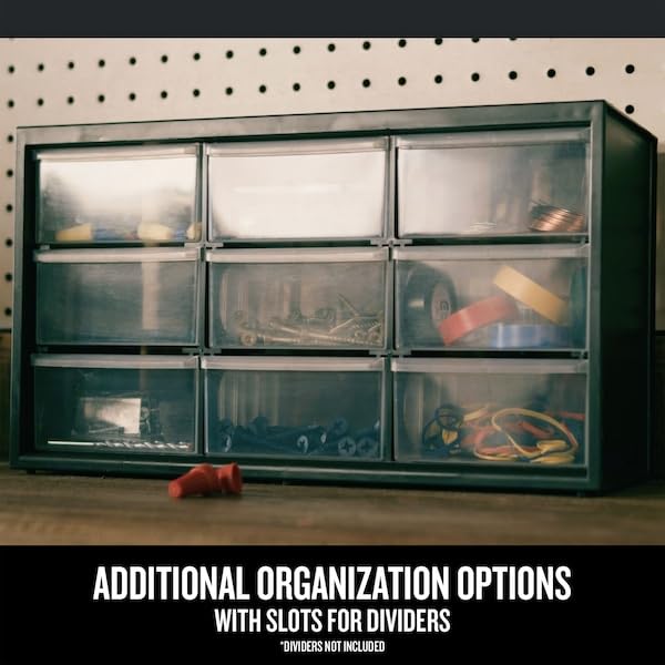 CRAFTSMAN Plastic Storage Organizer Bin System, 9 Compartment, Modular, Home Office (‎CMST40709) - size: 1 Count (Pack of 1), style: 9 Bins