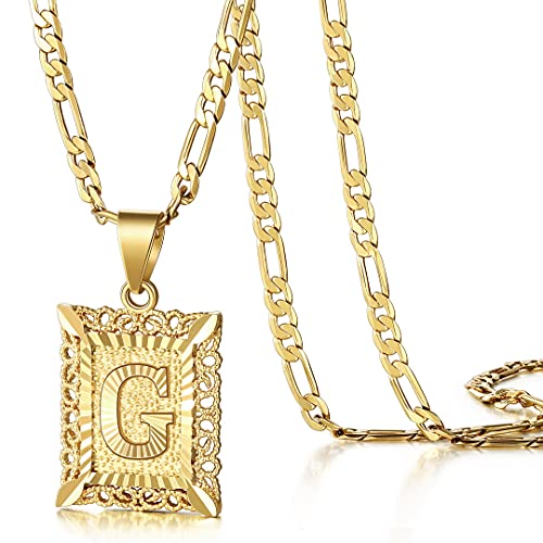 KissYan Initial Necklaces for Women Men - color: 1-Gold, style: G