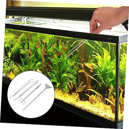 1set Aquarium Aquascaping Tools Kit Scissors Tweezers Spatula for Fish Tank Maintenance for Water Plants Substrate Gravel Care